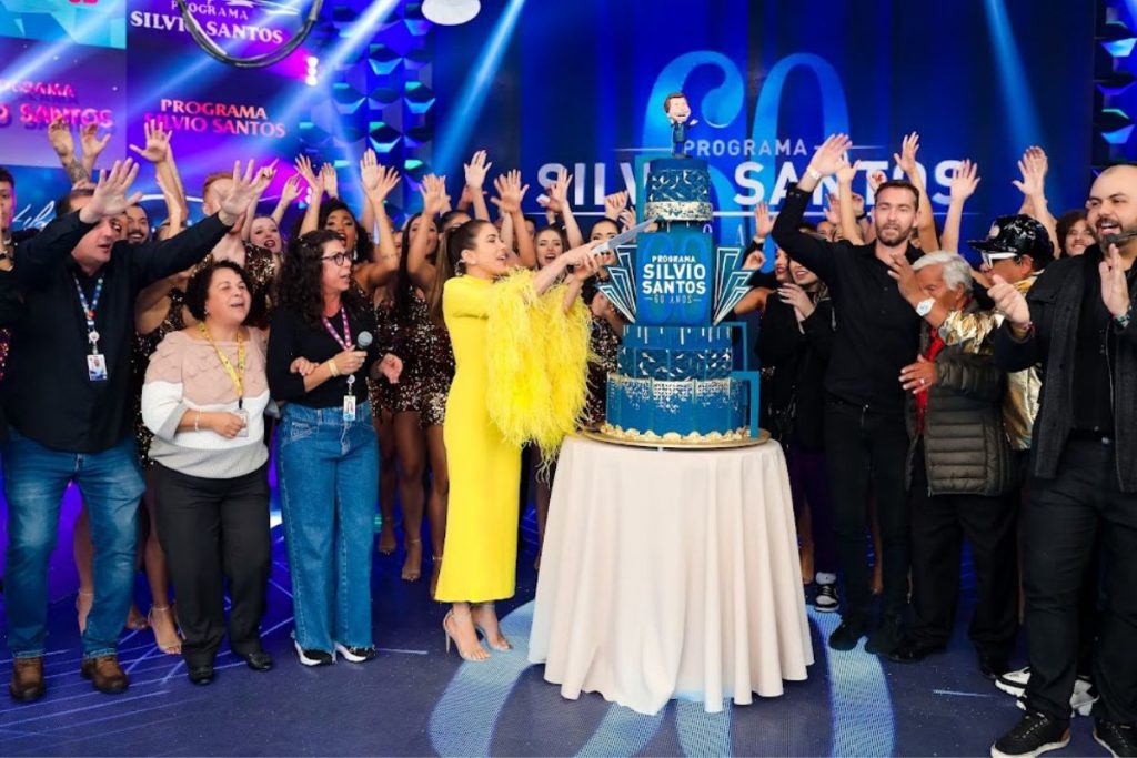 Patrícia Abravanel celebrando os 60 anos do Programa Silvio Santos