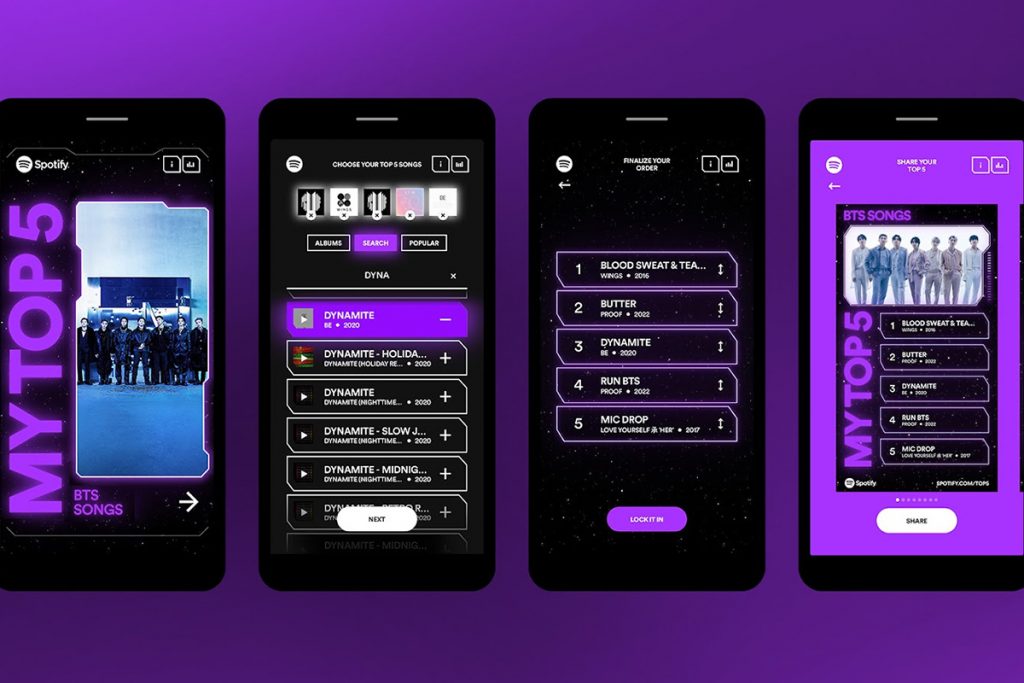 Spotify lança experiência interativa para fãs de BTS
