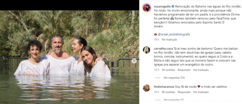 Batizado Mion e família no Rio Jordão