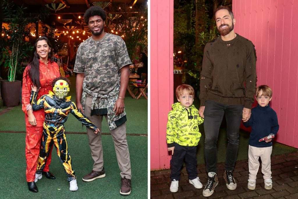 Benedita Casé, João Pedro Januário e Brás com Thales Bretas e os filhos Gael e Romeu