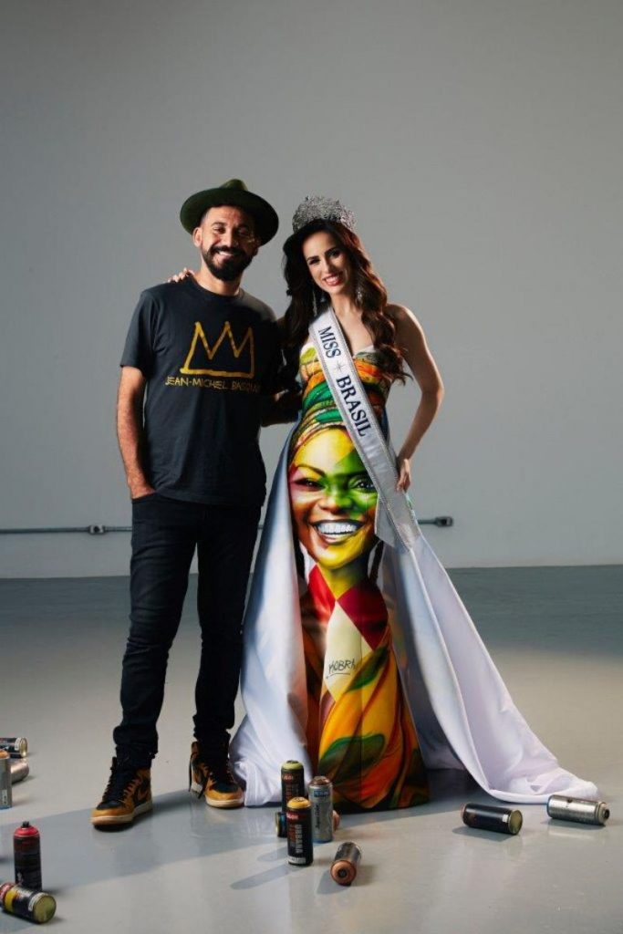 Eduardo Kobra e sua arte no vestido de Mia Mamede, Miss Brasil 2022
