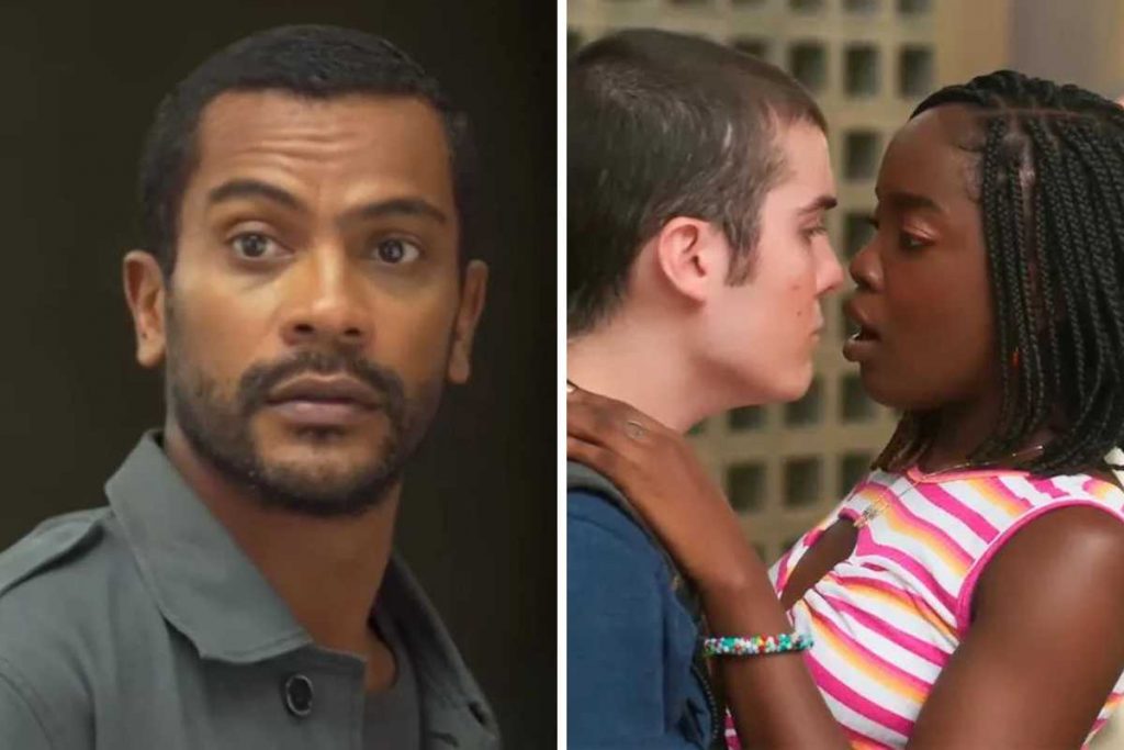 Ben (Samuel de Assis), Rafa (Caio Manhente) e Kate (Clara Moneke) em Vai na Fé