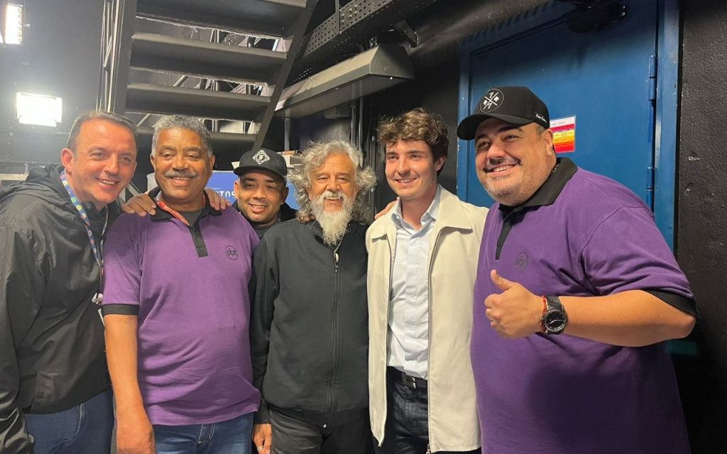 João Augusto Liberato, filho de Gugu, e amigos do SBT