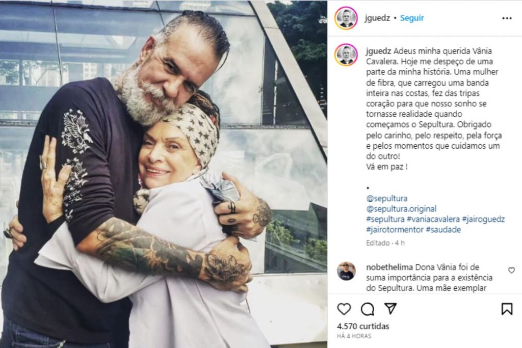 juan guedez homenageando vania cavalera no instagram