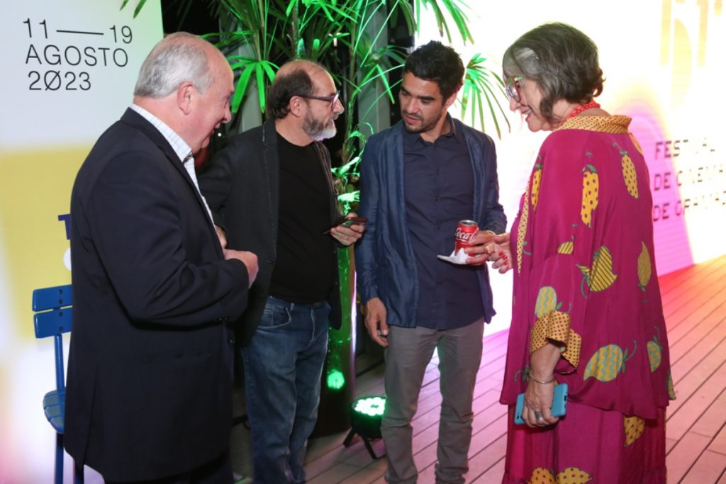 Caio Blat e responsáveis pelo Festival de Cinema d eGramado
