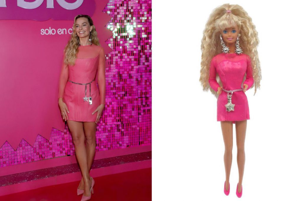Margot Robbie usou look inspirado na Barbie Earring Magic