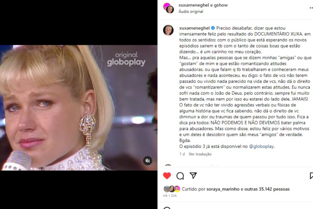 Postagem de Xuxa
