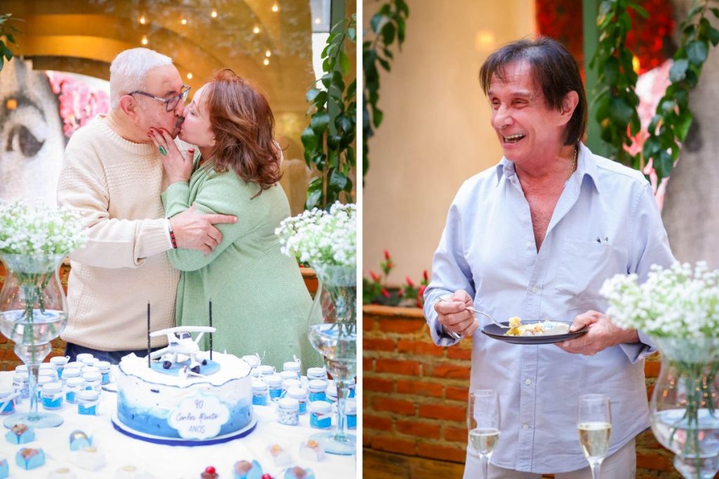 Roberto Carlos na festa de aniversario do irmao