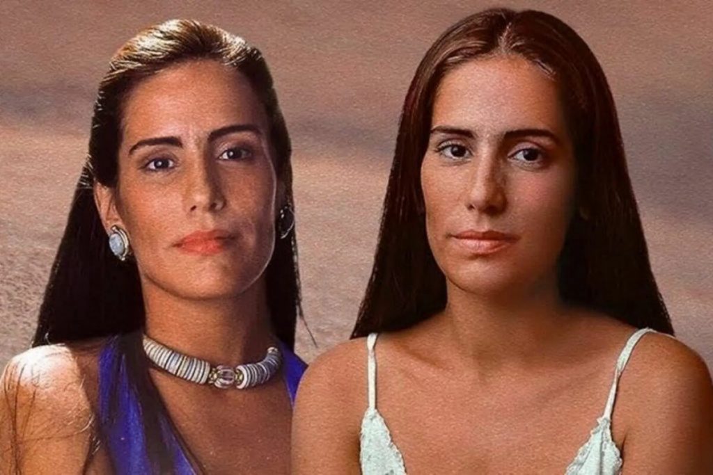 Gloria Pires, como as gêmeas Ruth e Raquel, em Mulheres de Areia