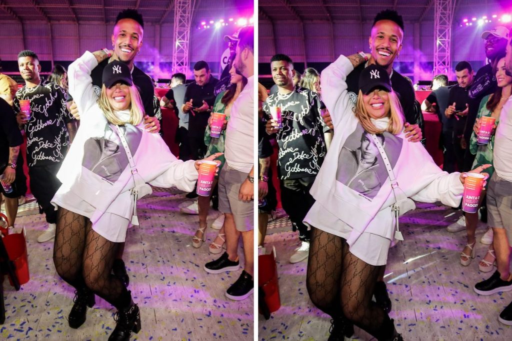 rafaella e éder militão em show do thiaguinho