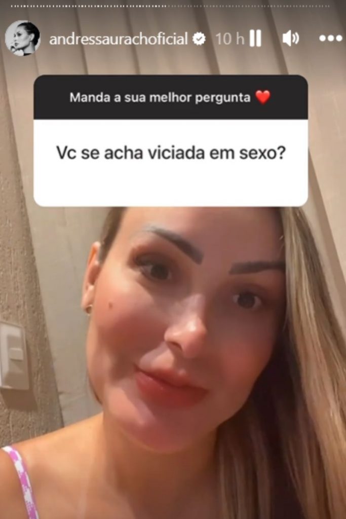 Andressa Urach fala que é viciada em sexo