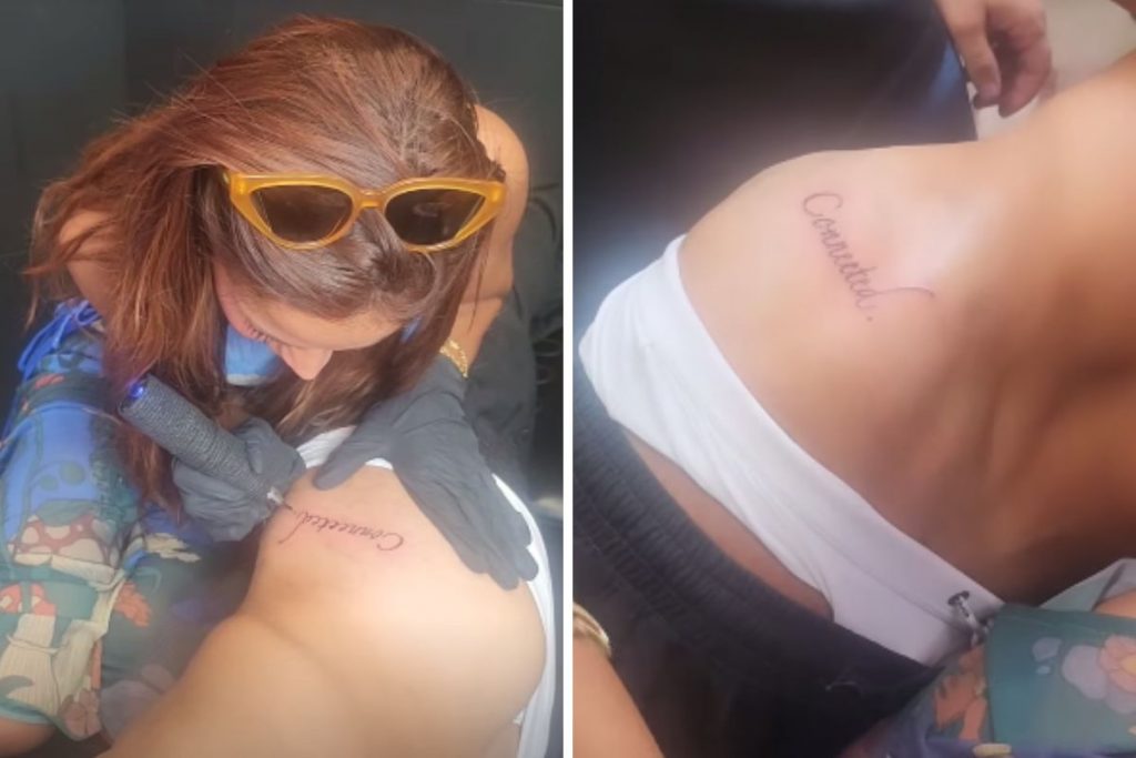 Anitta faz tatuagem em Simone