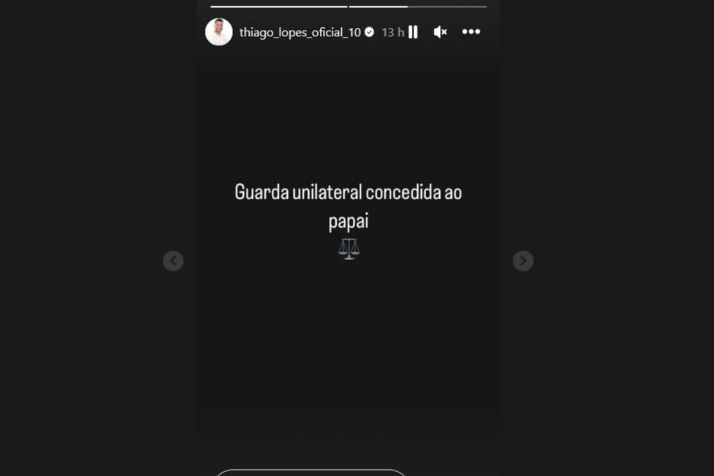 Post de Thiago Lopes sobre ter ganho a guarda do filho, Leon, de Andressa Urach