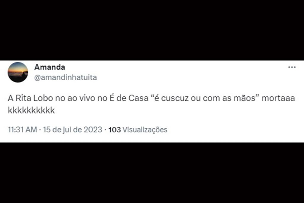 Rita Lobo foi um dos assuntos mais comentados das redes sociais