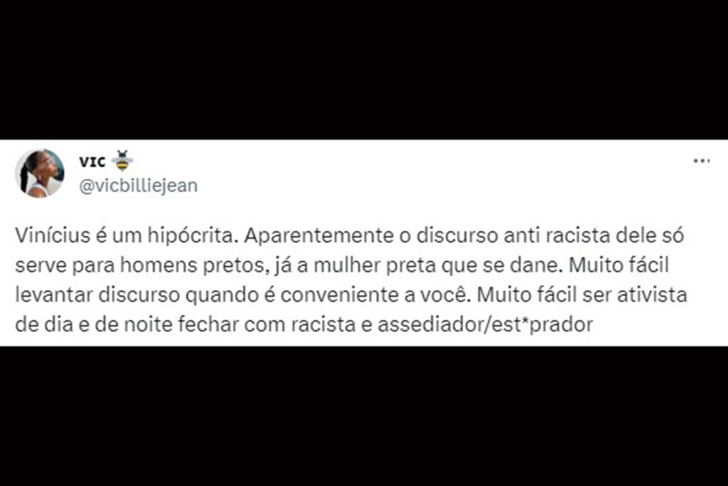 O jogador foi acusado de ser hipócrita por uma internauta