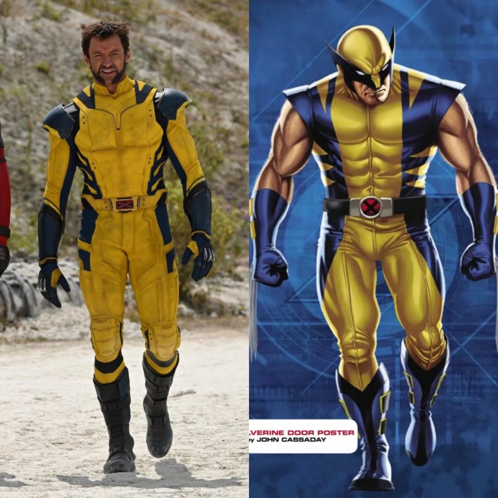 Wolverine (Hugh Jackman) em comparação com o personagem dos quadrinhos