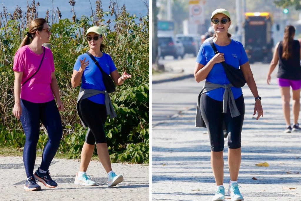 Fátima Bernardes e amiga na Barra da Tijuca