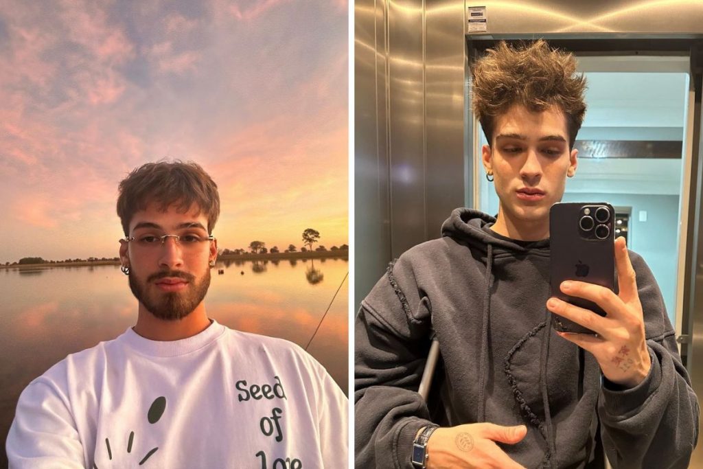 João Guilherme antes e depois de tirar barba