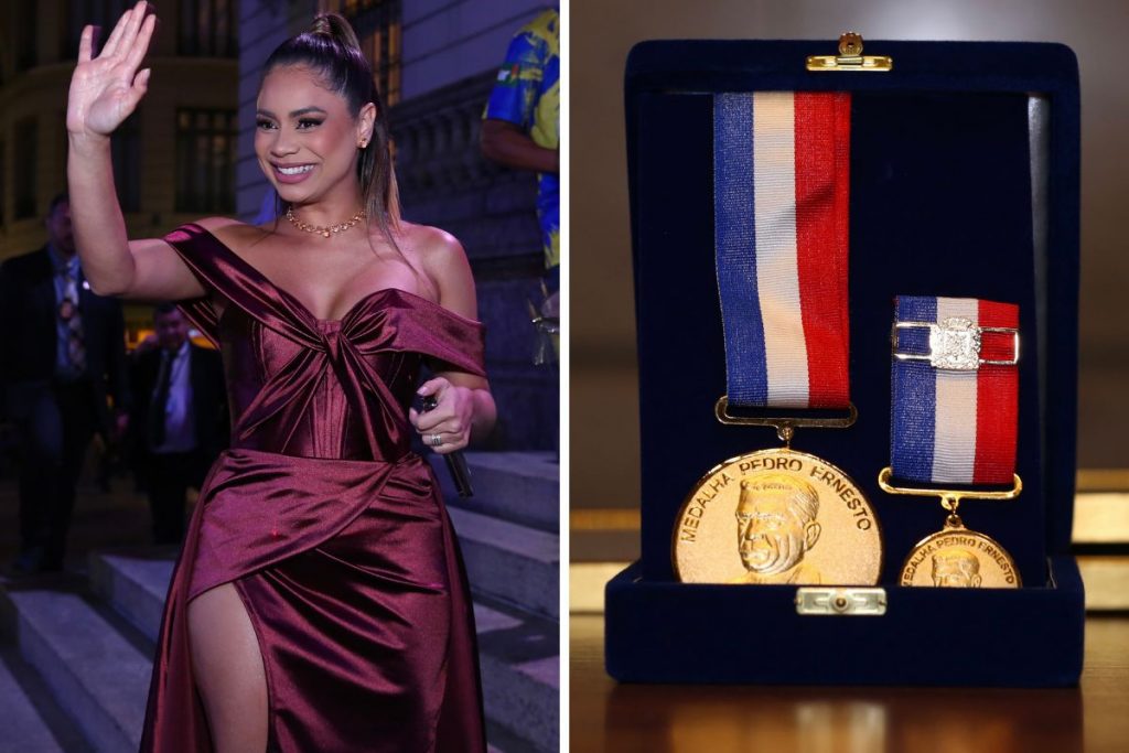 Lexa e a medalha Pedro Ernesto