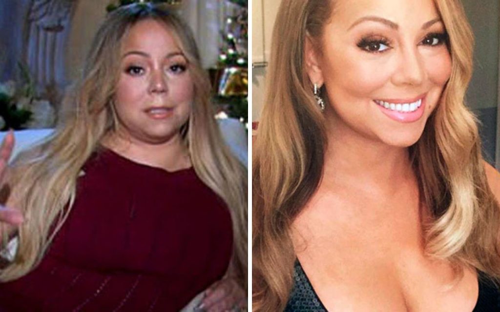 Mariah Carey antes e depois da cirurgia bariátrica