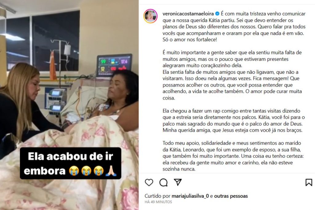 Veronica Costa anuncia a morte de MC Katia