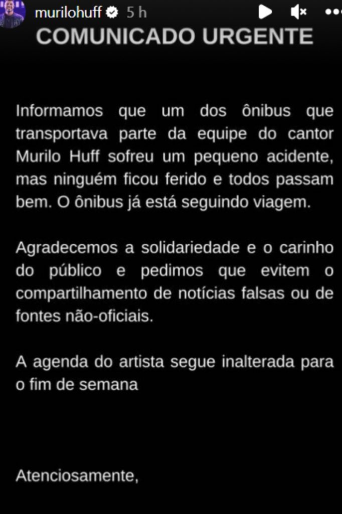 Comunicado Murilo Huff