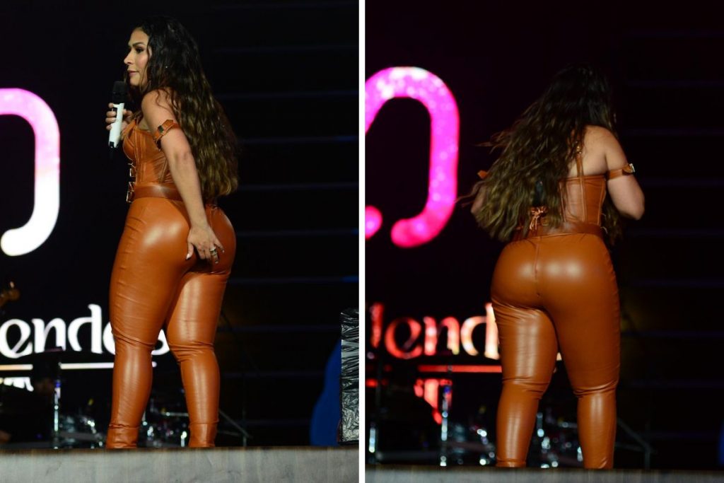 Simone Mendes rasga calça durante show em Barretos