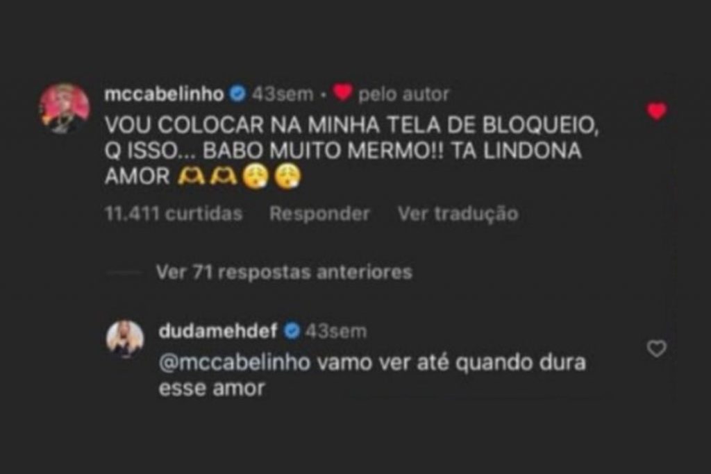 Comentário MC Cabelinho