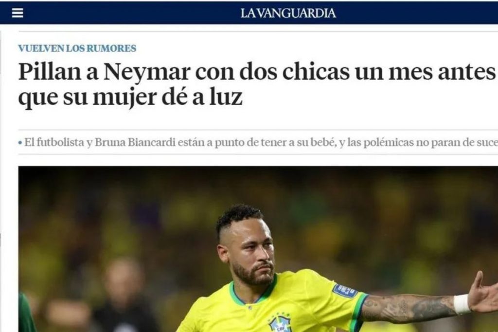 Jornal La Vanguarda fala de Neymar infiel