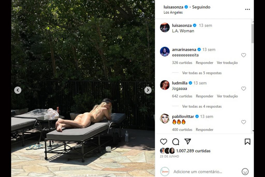 Luísa Sonza faz topless