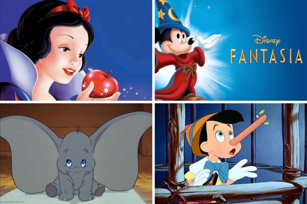 Disney em sua era de ouro com "Branca de Neve" e muito mais (Reprodução/Disney)