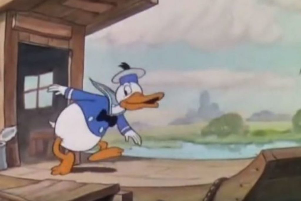 Pato Donald em sua primeira aparição (Reprodução/Disney)