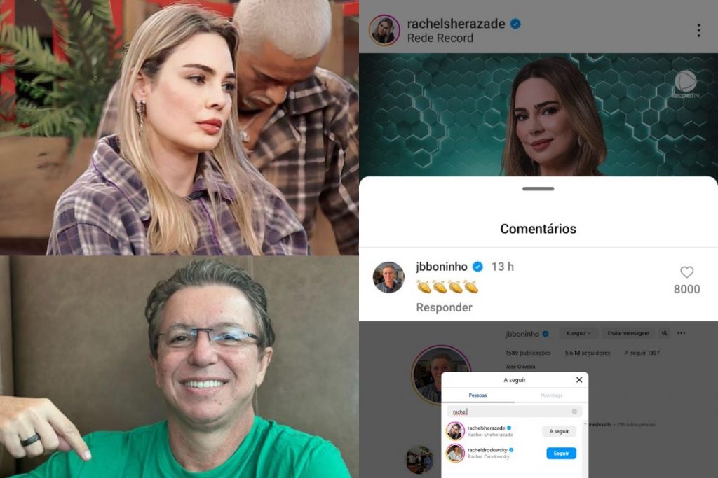 Rachel Sheherazade e Boninho interagiram nas redes sociais