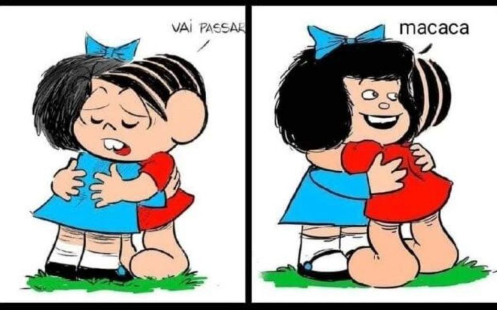 Charge de Mafalda e Mônica postada por bolsonaristas