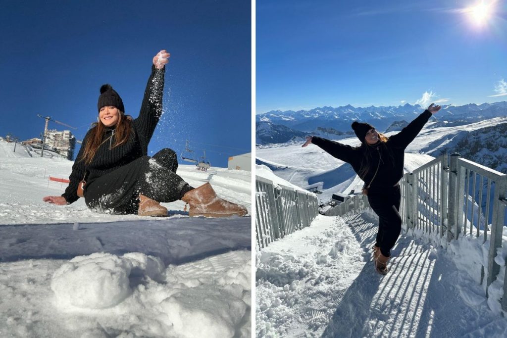 Geisy Arruda curte a neve na Suíça