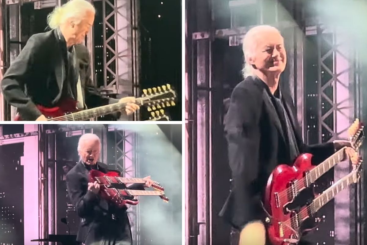 Jimmy Page faz público ir ao êxtase com riff de poderosa guitarra em evento