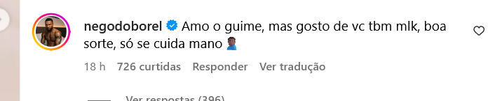 Nego do Borel ataca Lexa em declaração de Ricardo Vianna (Reprodução/Instagram)