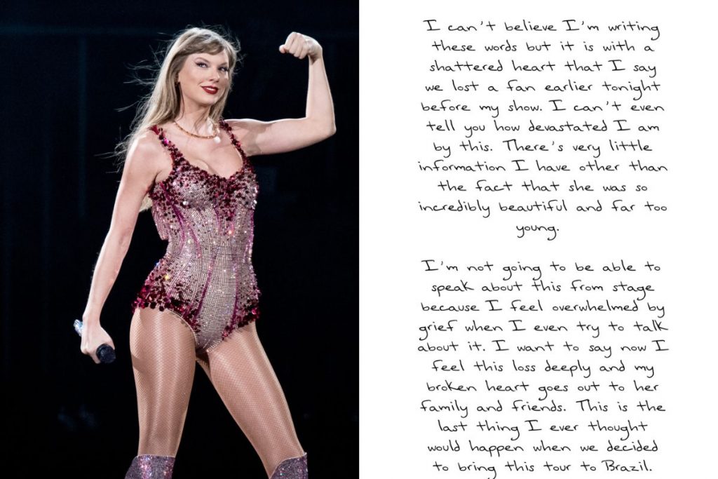 Taylor Swift se pronuncia sobre morte de fã em show