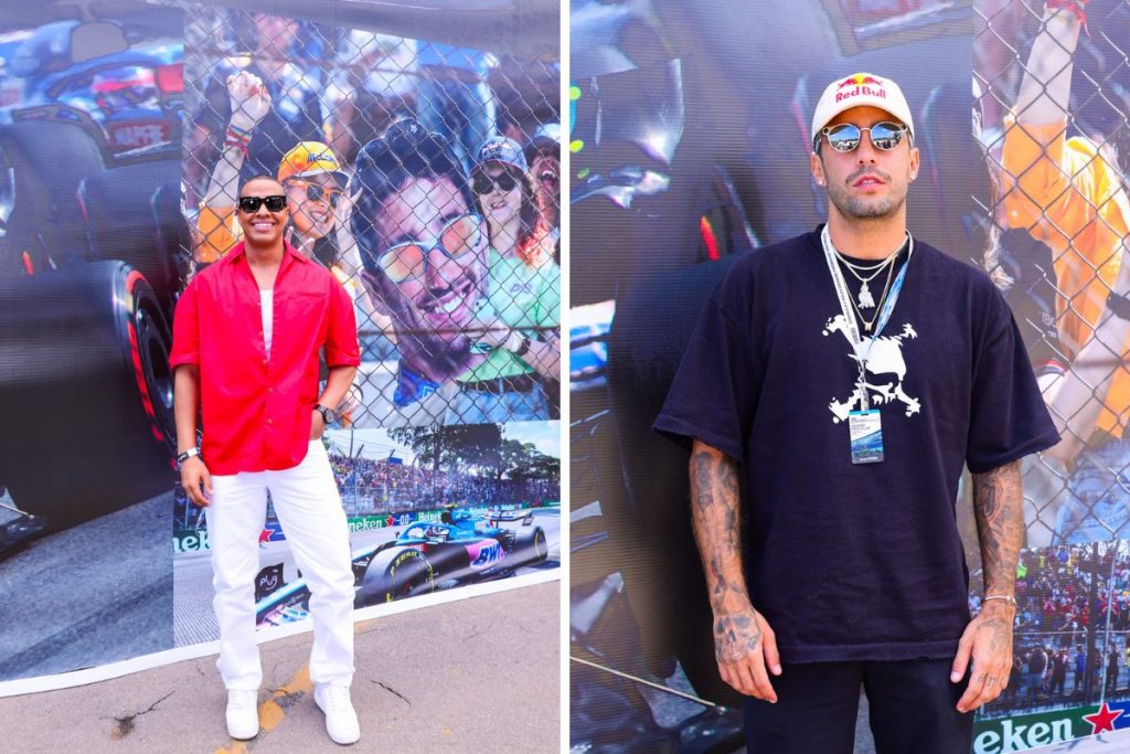 Thiago Oliveira e Pedro Scooby no Grande Prêmio da Fórmula 1 (BrazilNews)