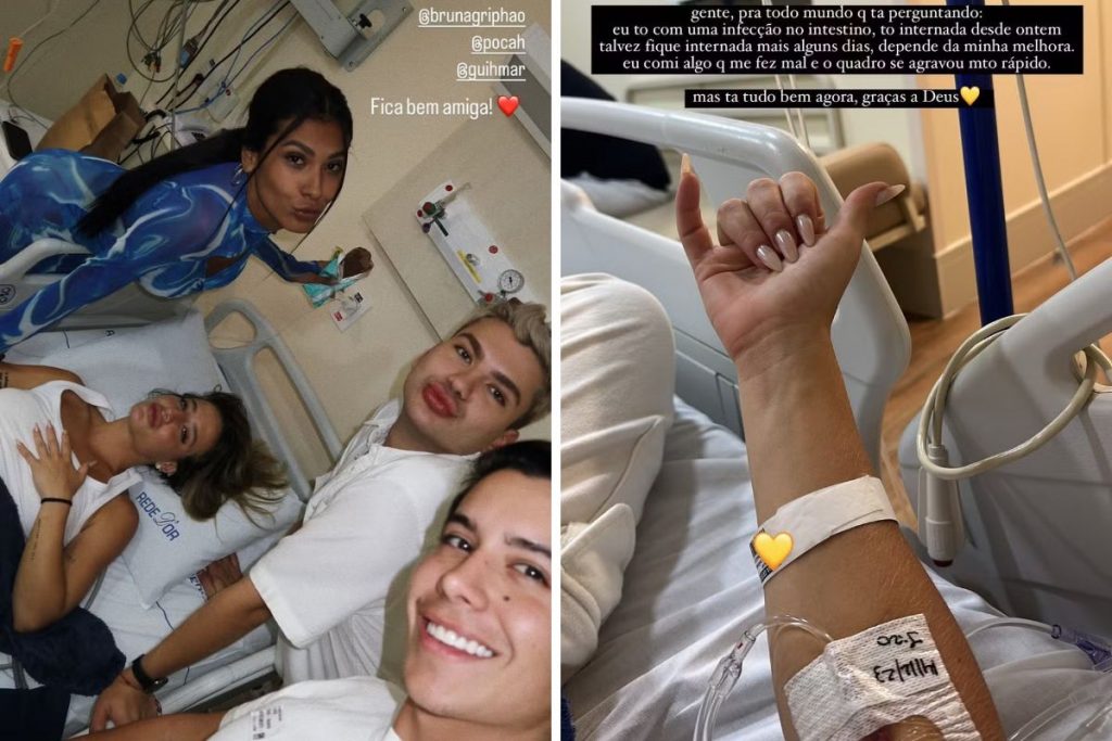 Bruna Griphao recebe Pocah e outros amigos em hospital