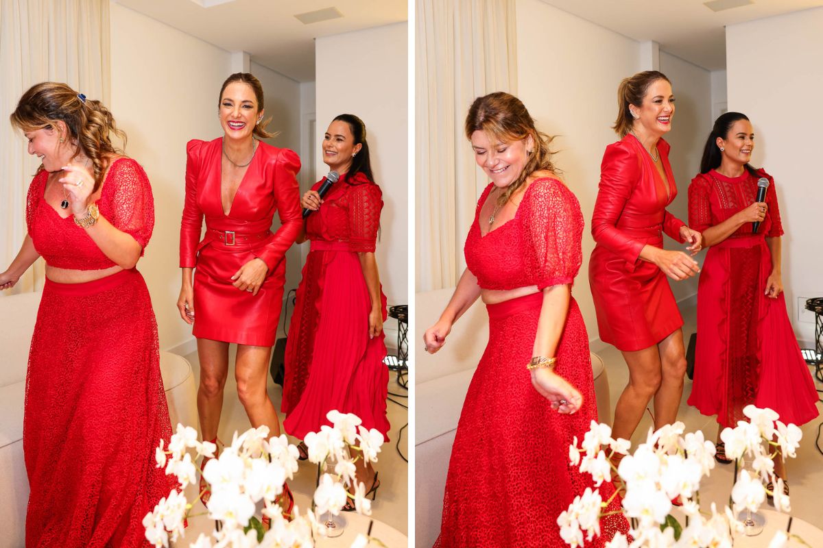 Luciele e Ticiane deixam festa de Natal animada (Manuela Scarpa/Brazil News)