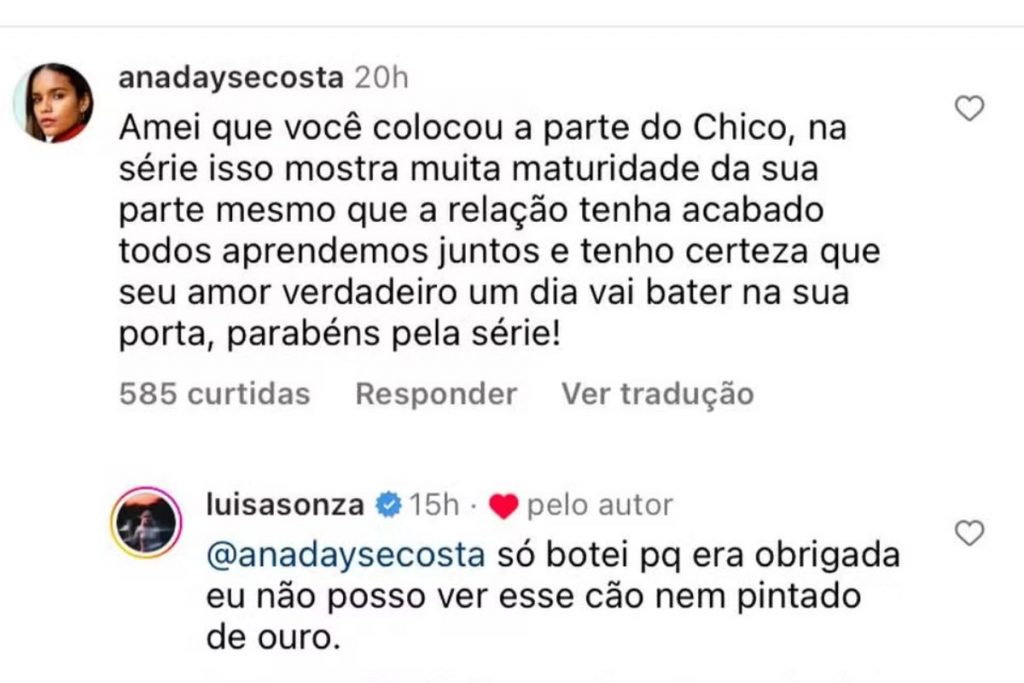 Luísa Sonza detona Chico Moedas nas redes sociais (Reprodução/Instagram)