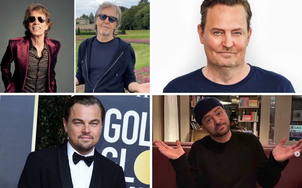 Mick Jagger, Paul McCartney, Mathew Perry, Leonardo Di Caprio e Justin Timberlake