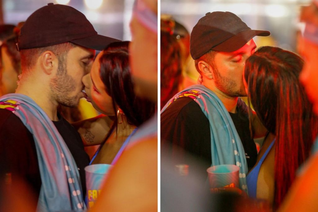 Matheus 'Novinho' e Ana Carolina Rosa beijam muito na última noite da Farofa