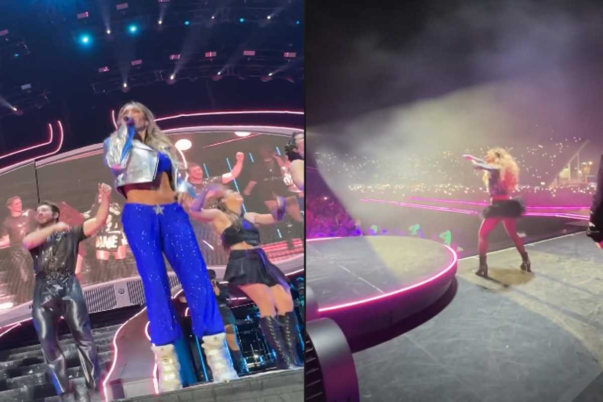 Anahi no palco do show na Cidade do México