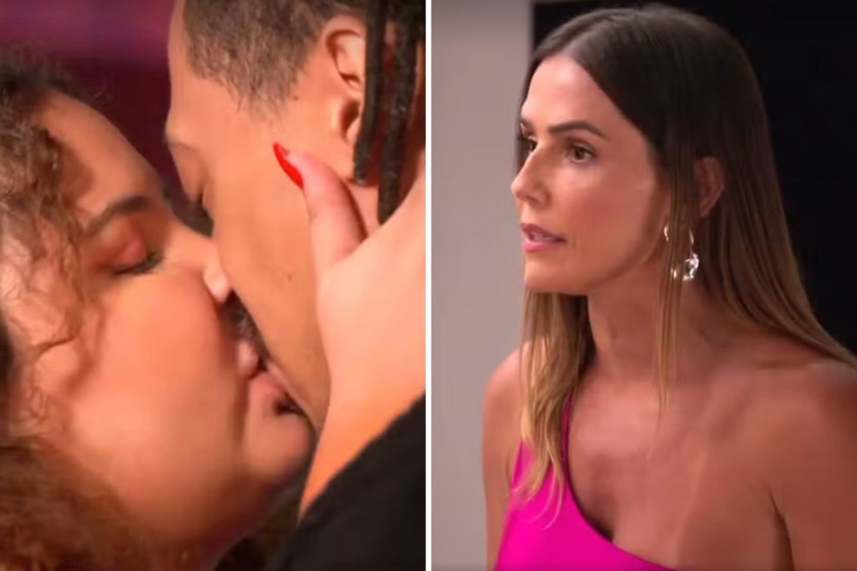 Elas Por Elas - Yeda (Castorine) beijando Edu (Luiz Navarro) - Lara (Deborah Secco)