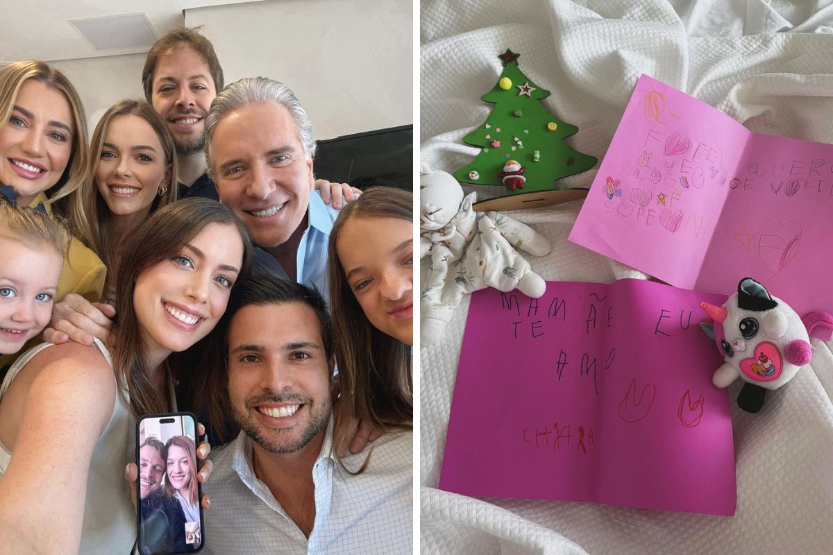 Fabiana Justus com a família; Cartas enviadas pelas filhas Chiara e Sienna