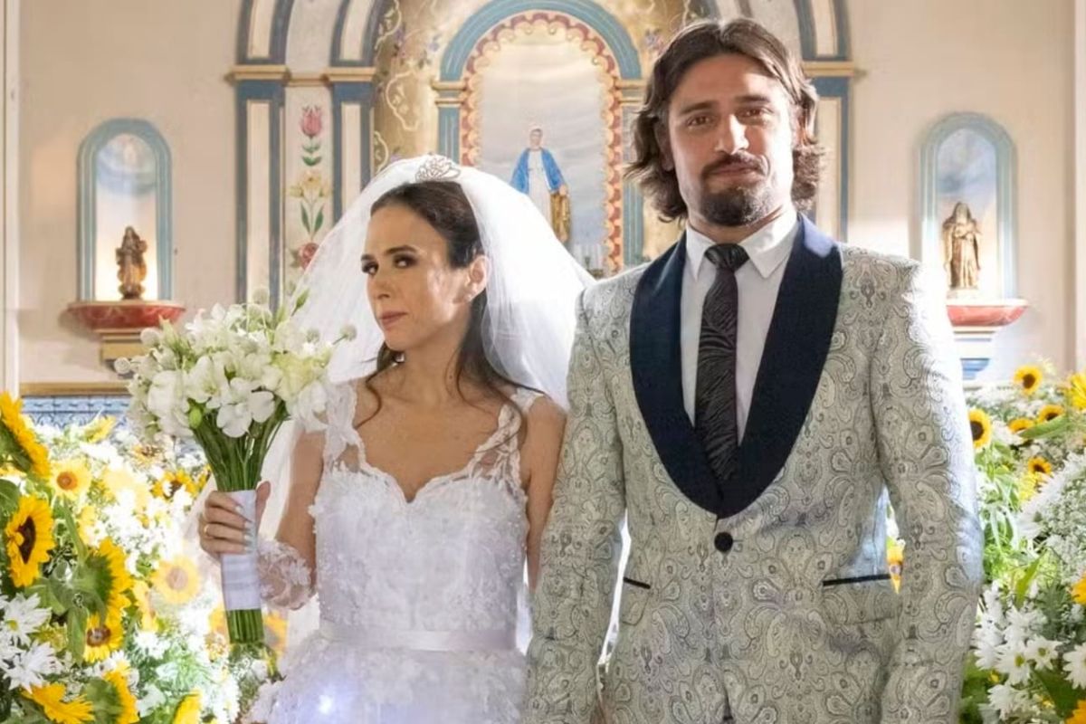 Natercinho e Anely tem casamento caótico (Fábio Rocha/TVGlobo)