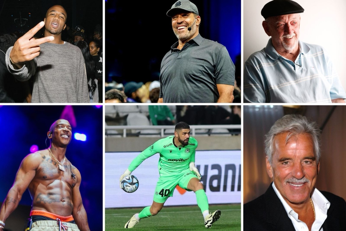 Usher, Tony Robbins, o cartunista Jaguar, Ja Rule, goleiro Fabiano e ator Dennis Farina