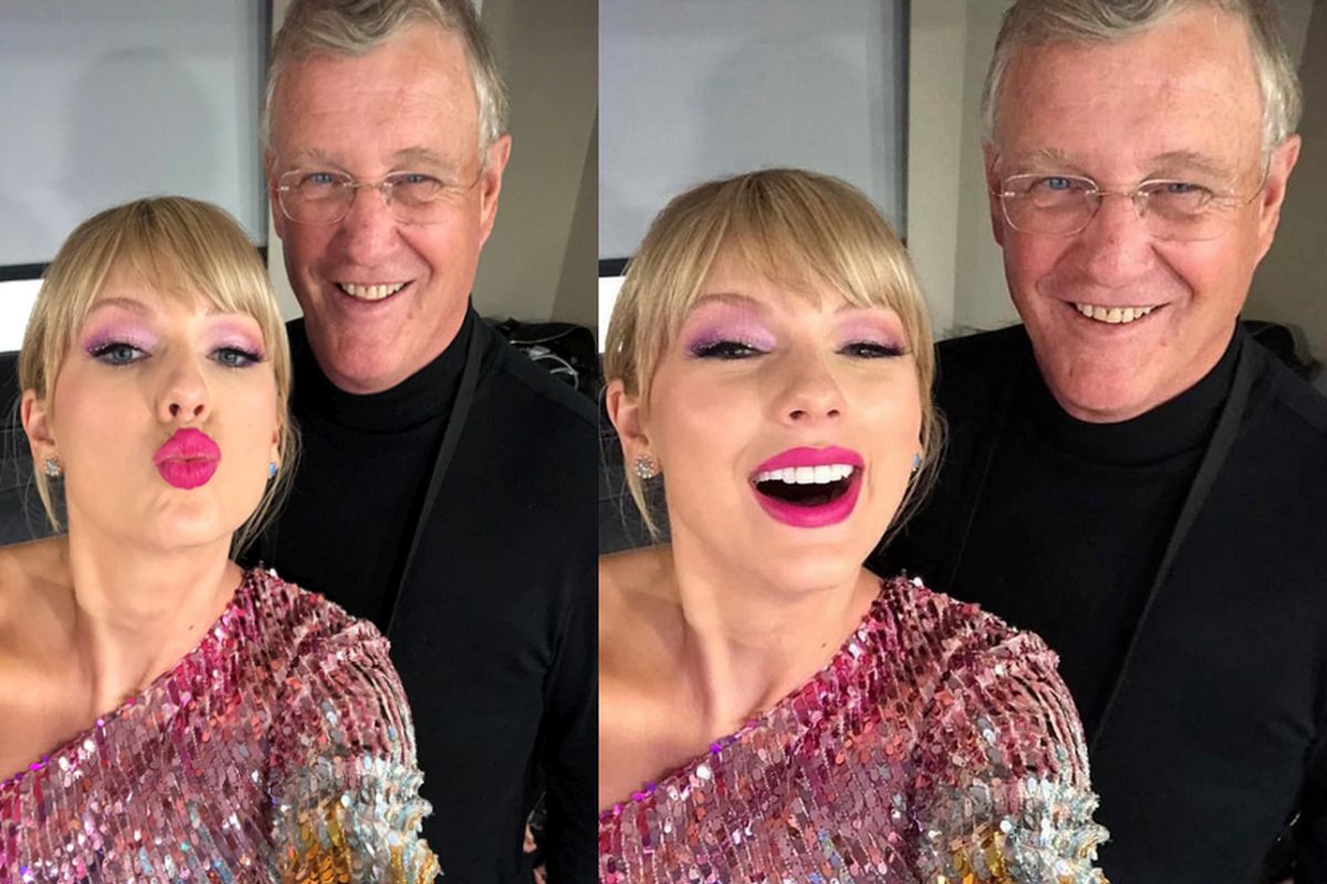 Taylor Swift em selfie com o pai Scott
